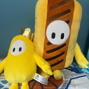 Set of 2 Fall Guys Plush like new